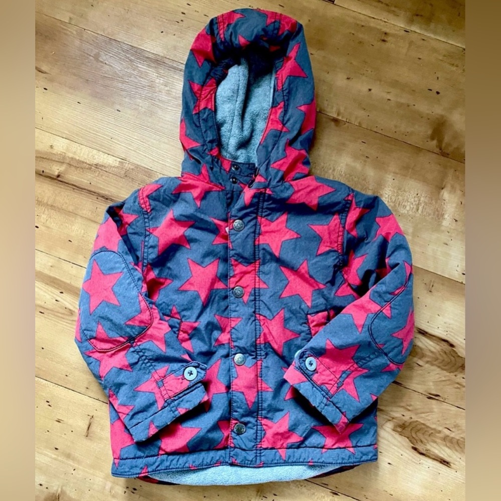 Mini Boden Star Pattern Hooded Jacket